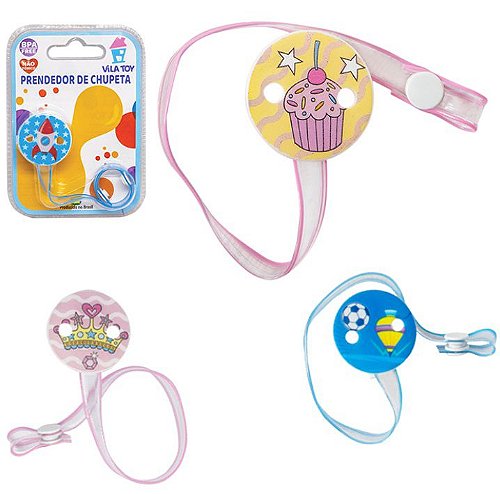 Prendedor De Chupeta 25cm Cores Sortidas.